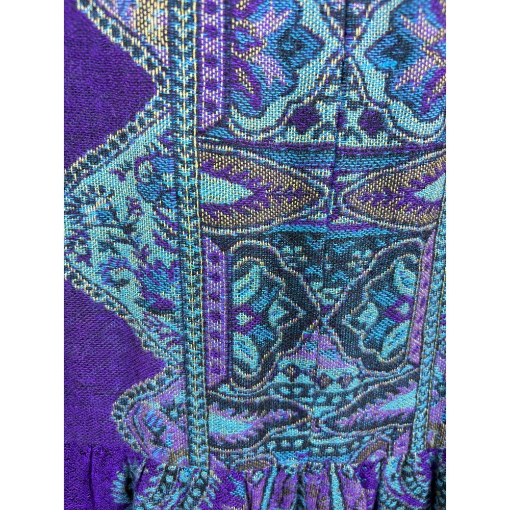 Soft‎ Surroundings Embroidered Wool Patchwork Jacket Boho Ethnic Lightweight 1X - Picture 9 of 16